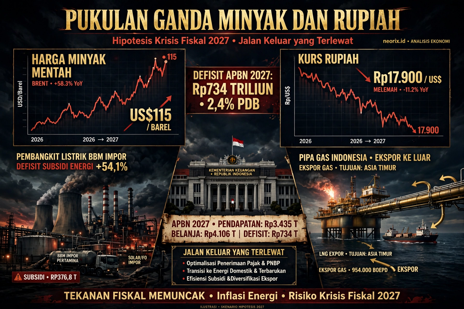 Pukulan Ganda Minyak dan Rupiah