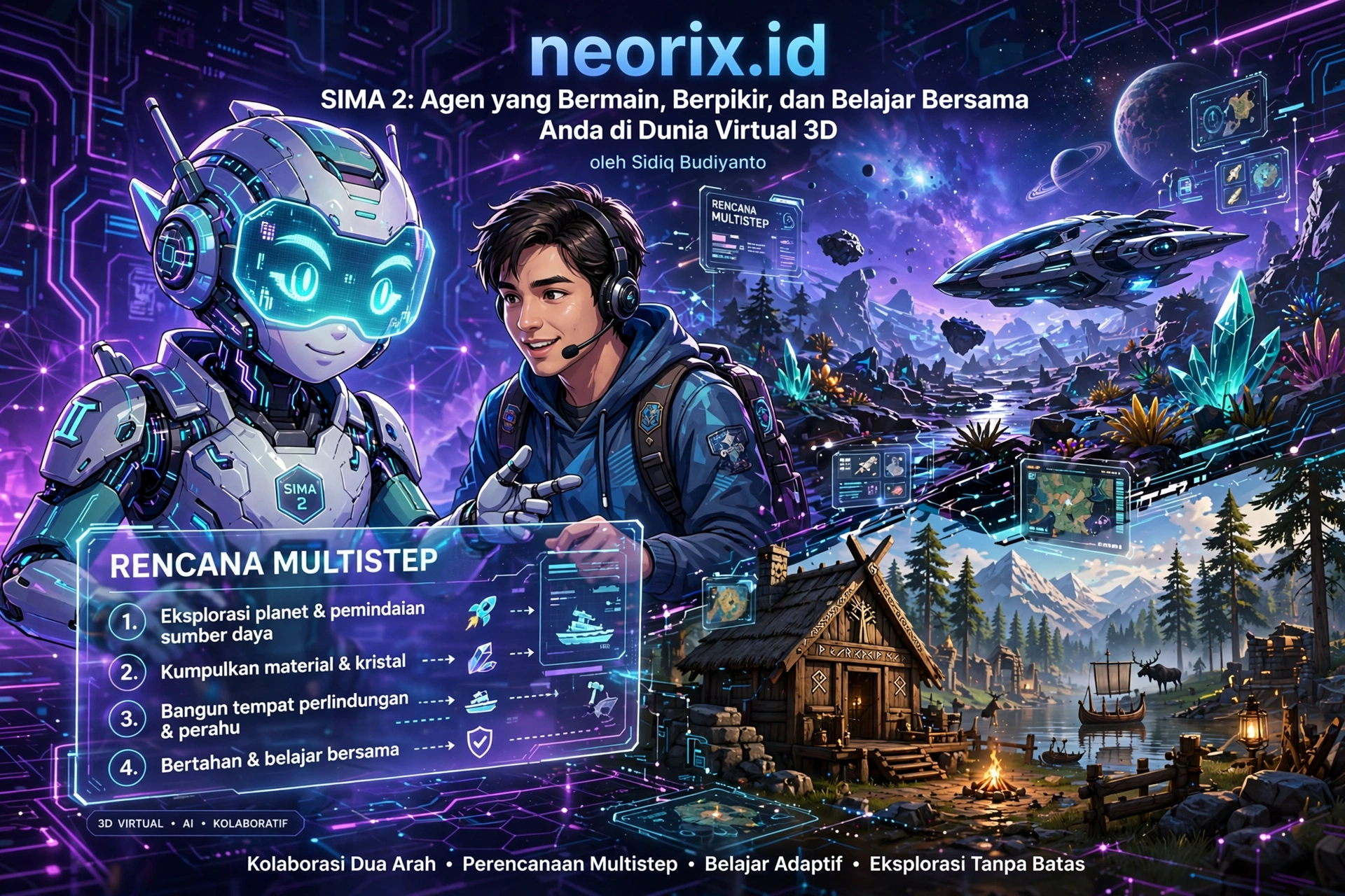 SIMA 2: Agen yang Bermain, Berpikir, dan Belajar Bersama Anda di Dunia Virtual 3D